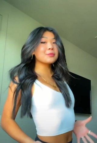 5. Luscious Lily Hirata in White Crop Top