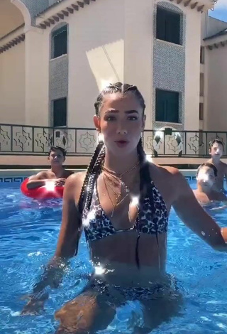 4. Attractive Lola Moreno Marco in Leopard Bikini at the Swimming Pool