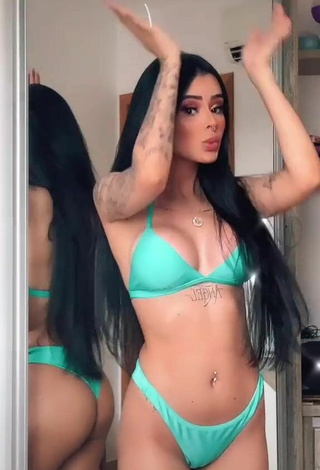 2. Sultry Mah Tavares in Green Bikini