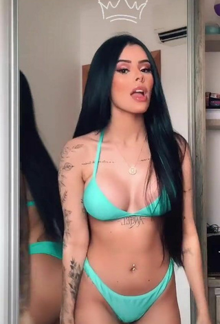 3. Sultry Mah Tavares in Green Bikini