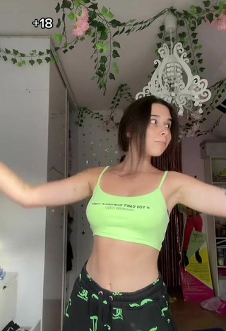 2. Sexy Sandra Maliszewska in Lime Green Crop Top