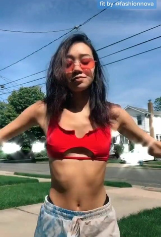 4. Titillating Baylee Christine in Red Crop Top