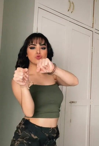 2. Sexy Melissa Vidales in Olive Crop Top