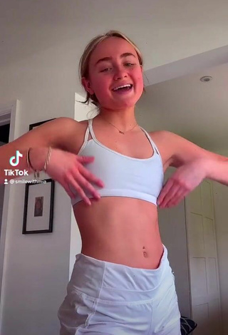 Cute Mia Ruby in White Crop Top