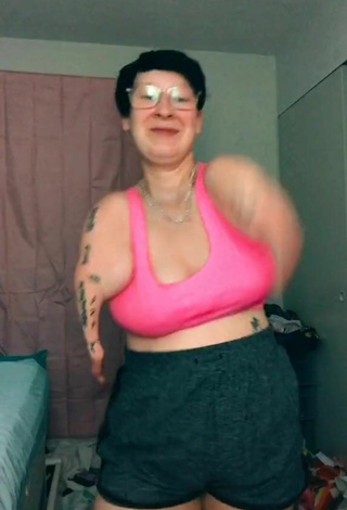 5. Luscious Miranda Cooper in Pink Crop Top