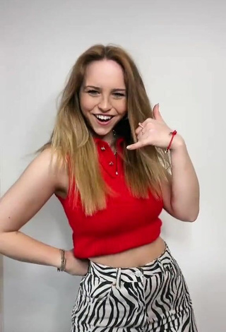 Luscious Annika Sofie in Red Crop Top