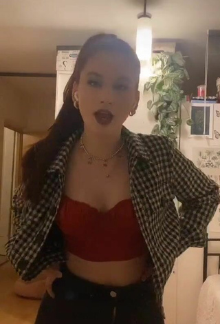 Sultry Noranette in Red Crop Top