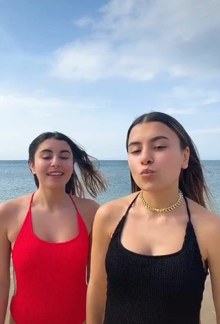 Sultry Nour and Fatma Daghbouj in Swimsuit at the Beach