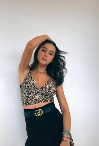 Titillating Rebecca Gradoni in Leopard Crop Top