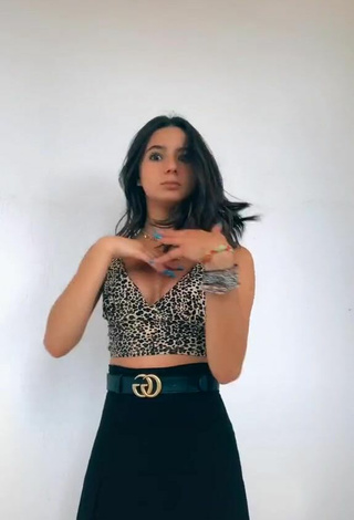 2. Titillating Rebecca Gradoni in Leopard Crop Top