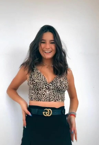 2. Cute Rebecca Gradoni in Leopard Crop Top