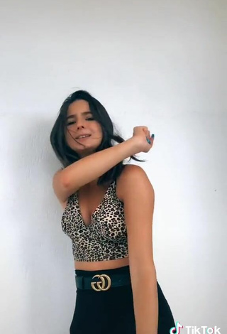 5. Cute Rebecca Gradoni in Leopard Crop Top