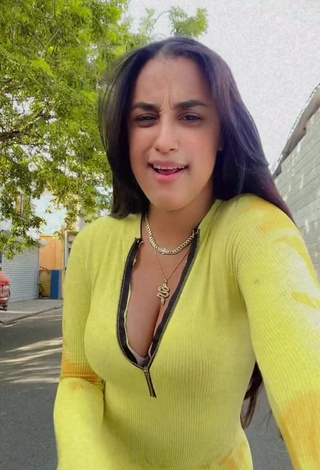 Cute Jenny Camacho Shows Cleavage in Overall in a Street