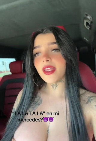 4. Karely Ruiz Demonstrates Attractive Cleavage in a Car (Side Boob)