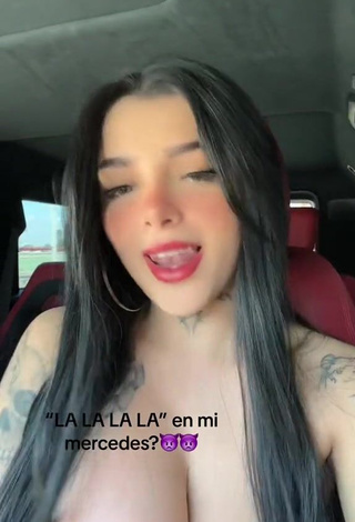 5. Karely Ruiz Demonstrates Attractive Cleavage in a Car (Side Boob)