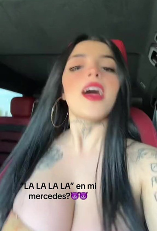 6. Karely Ruiz Demonstrates Attractive Cleavage in a Car (Side Boob)