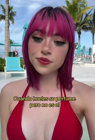 6. Titillating Legna Hernández Shows Cleavage in Red Bikini Top (Side Boob)