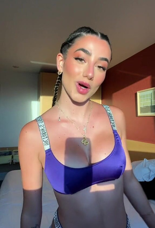 5. Beautiful Lola Moreno Marco Shows Cleavage in Sexy Purple Bikini Top