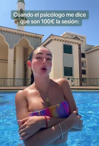 Luscious Lola Moreno Marco Shows Cleavage in Bikini Top at the Pool