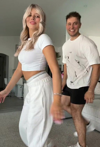 2. Luscious Mariah and Bill in White Crop Top