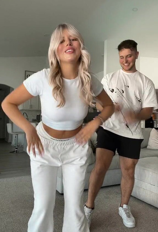 5. Luscious Mariah and Bill in White Crop Top