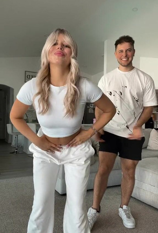 6. Luscious Mariah and Bill in White Crop Top