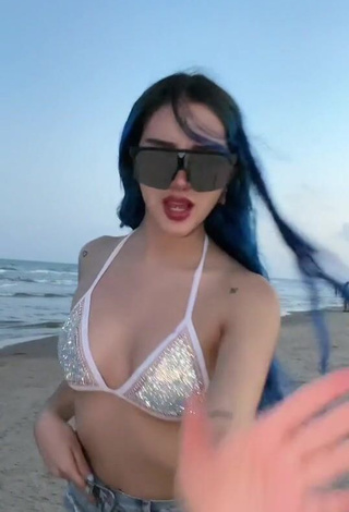 Luscious Mariana Ayala Shows Cleavage in Bikini Top at the Beach