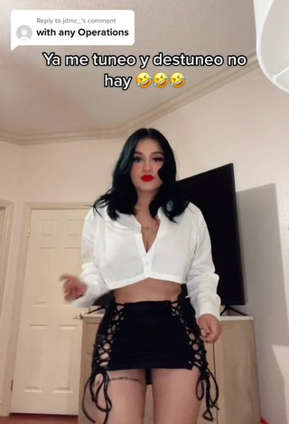 Sweet Marlene Santana Shows Cleavage in Cute White Crop Top