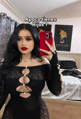 Hot Marlene Santana Shows Cleavage in Black Overall (Side Boob)