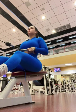 3. Titillating Marlene Santana in Blue Leggings in the Sports Club while doing Sports Exercises