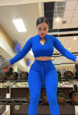 4. Titillating Marlene Santana in Blue Leggings in the Sports Club while doing Sports Exercises