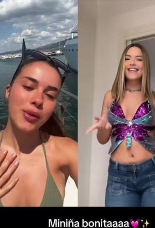 2. Sultry Mar Lucas Vilar Shows Cleavage in Olive Bikini Top