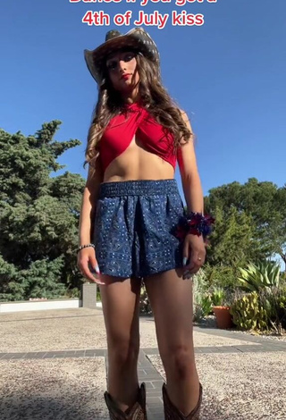 5. McKenzi Brooke in Seductive Red Crop Top (Side Boob)