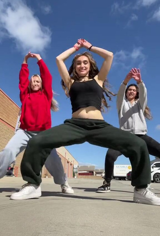 4. Hot McKenzi Brooke Shows Cleavage in Black Crop Top