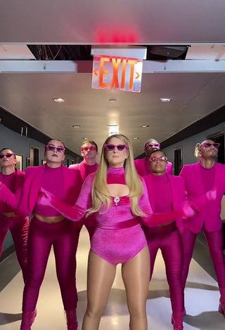 3. Luscious Meghan Trainor Shows Cleavage in Pink Bodysuit