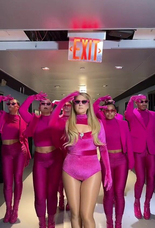 4. Luscious Meghan Trainor Shows Cleavage in Pink Bodysuit