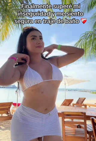 6. Titillating Mirandah Shows Cleavage in White Bikini Top (Underboob, Side Boob)