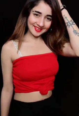 5. Titillating Nisha Bhatt in Red Crop Top