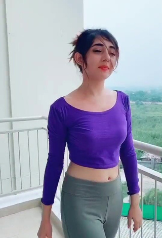 6. Sultry Nisha Bhatt in Leggings on the Balcony