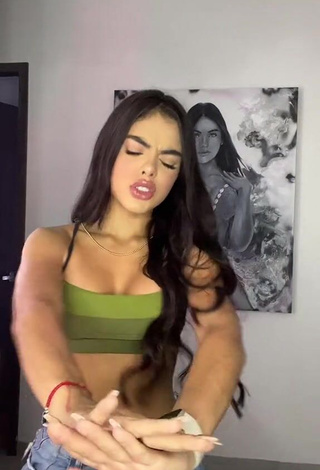 3. Seductive priv_mav Shows Cleavage in Olive Crop Top