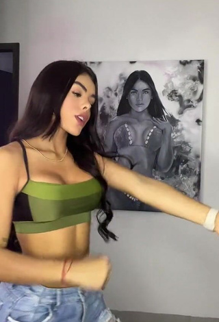 6. Seductive priv_mav Shows Cleavage in Olive Crop Top