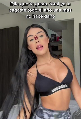 3. Sexy priv_mav Shows Cleavage in Black Sport Bra