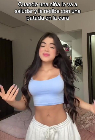 2. Elegant priv_mav Shows Cleavage in Blue Crop Top