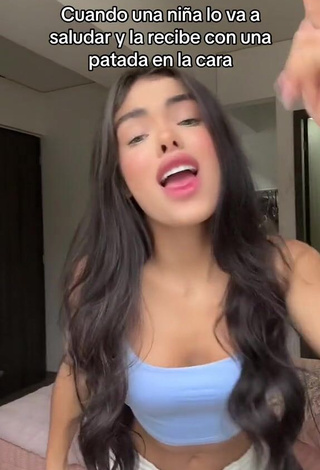 5. Elegant priv_mav Shows Cleavage in Blue Crop Top