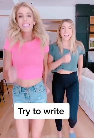 Titillating Rebecca Zamolo in Pink Crop Top