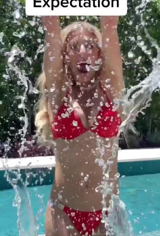 3. Sultry Rebecca Zamolo Shows Cleavage in Red Bikini at the Pool (Side Boob)