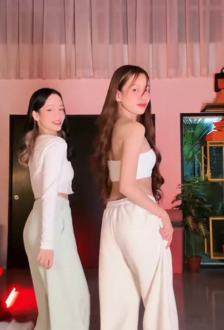 3. Sexy Marie Twins Shows Cleavage in White Tube Top