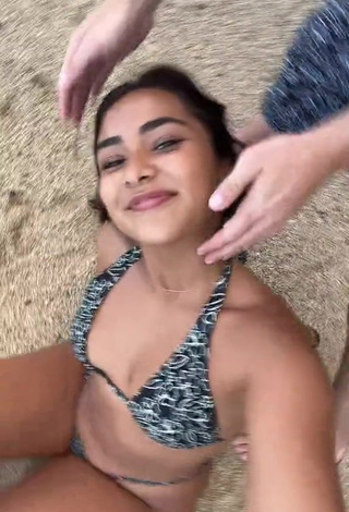 6. Sienna Mae Gomez Demonstrates Cool Bikini and Cleavage at the Beach (Side Boob)