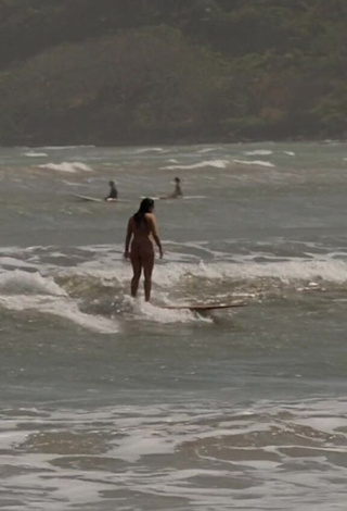 6. Sultry Sienna Mae Gomez Shows Cleavage in Swimsuit at the Beach