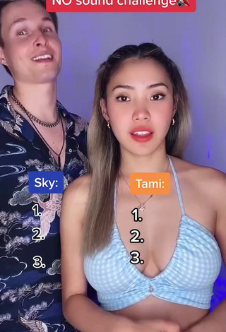 2. Lovely Sky & Tami Shows Cleavage in Checkered Crop Top (Side Boob)